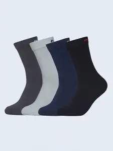 FABdon Men Pack Of 4 Sweat Absorb Calf-Length Socks