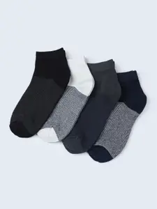 FABdon Men Pack Of 4 Patterned Ankle-Length Socks