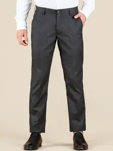 Dennis Lingo Men Checked Classic Slim Fit Wrinkle Free Formal Trousers