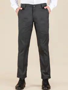 Dennis Lingo Men Checked Classic Slim Fit Wrinkle Free Formal Trousers