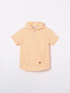 Fame Forever by Lifestyle Fame Forever by Lifestyle Boys Yellow Gingham Checks Checked Casual Shirt