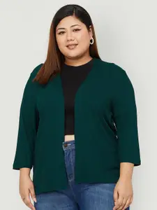 Nexus by Lifestyle Ribbed Straight Open Front Plus Size Shrug