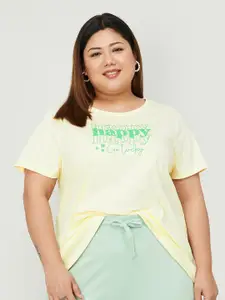 Nexus by Lifestyle Plus Size Typography Printed Pure Cotton T-shirt
