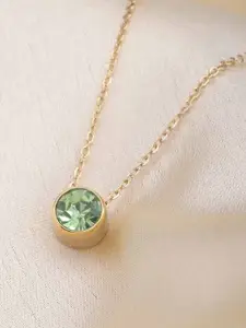 PALMONAS Gold-Plated CZ Studded Necklace