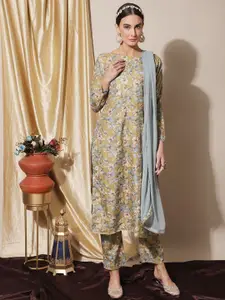 Stylee LIFESTYLE Printed Pure Silk Unstitched Dress Material