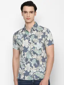 AMERICAN EAGLE OUTFITTERS Slim Fit Floral Printed Cotton Linen Casual Shirt