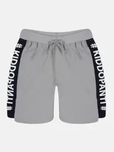 KiddoPanti Boys Typography Printed Pure Cotton Shorts