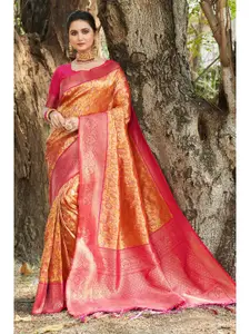 SANGAM PRINTS Ethnic Motifs Woven Design Zari Pure Silk Kanjeevaram Saree