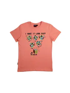 Gini and Jony Infant Boys Graphic Printed Cotton T-shirt