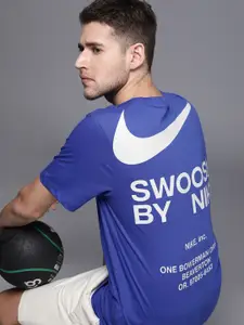 Nike Men Pure Cotton Swoosh Brand Logo Printed Sports T-shirt