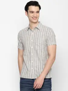 AMERICAN EAGLE OUTFITTERS Classic Cotton Opaque Striped Casual Shirt