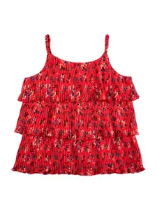 Gini and Jony Shoulder Straps Floral Printed Tiered Top