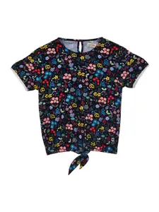 Gini and Jony Girls Floral Printed Tie Up Top