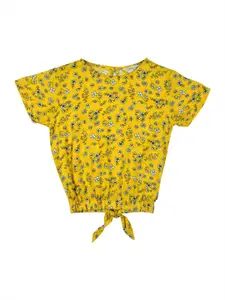 Gini and Jony Girls Floral Printed Blouson Top