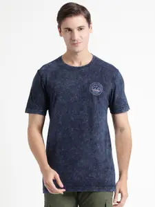 Wildcraft Indigo Crew Neck Cotton Vintage Wash Rapid-Dry Anti-odour Breathable T-shirt