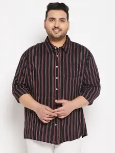 bigbanana Plus Size Vertical Striped Pure Cotton Casual Shirt