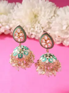 Zaveri Pearls Gold Plated Dome Shaped Jhumkas