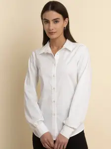 FableStreet Spread Collar Cotton Casual Shirt