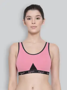 LYRA Pink Combed Cotton Sweat Absorbent Stretchable Sports Bra