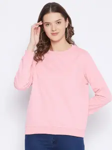 FRENCH FLEXIOUS Round Neck Long Sleeves Cotton Sweatshirt
