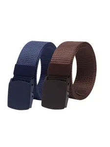 ZORO Men Set Of 2 Textured Interlock Wide Belt