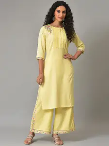 W Boat Neck Straight Regular Kurta