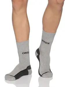 Omtex Men Patterned Reinforced Heel Calf Length Socks