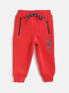 Gini and Jony Boys Brand Logo Printed Fleece Joggers