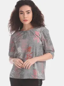 V-Mart Floral Printed Puff Sleeves Regular Top
