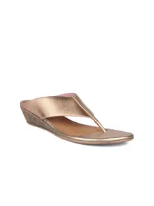 SOLES Rose Gold Wedge Sandals