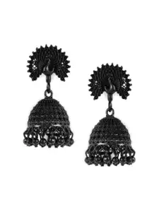 Jazz and Sizzle Peacock Shaped Jhumkas Earrings