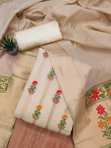 KALINI Floral Woven Design Unstitched Dress Material