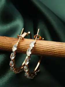 Ferosh Gold-Plated Contemporary Hoop Earrings