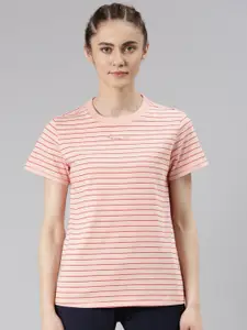 Enamor Striped Antimicrobial Active Cotton T-shirt