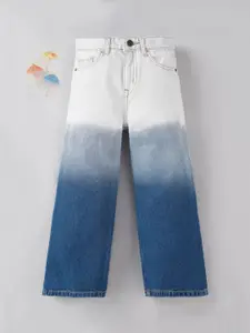 Ed-a-Mamma Girls Wide Leg Ombre Stretchable Cotton Jeans