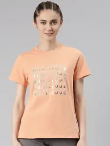 Enamor Typography Printed Antimicrobial Active T-shirt