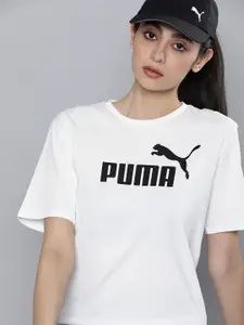Puma Women Pure Cotton Relaxed Fit Brand Logo Printed Outdoor T-shirt
