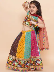 Aj DEZInES Girls Embroidered Ready to Wear Lehenga & Blouse With Dupatta