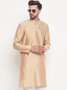 VASTRAMAY Woven Design Mandarin Collar Jacquard Kurta