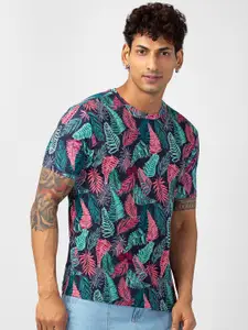 VASTRADO Tropical Printed Round Neck Cotton T-shirt