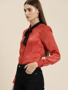 her by invictus Sequinned Collar Casual Shirt