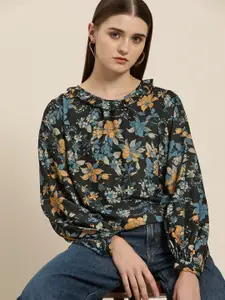 her by invictus Floral Print Ruffles Top