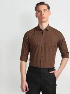 Arrow Slim Fit Micro Checks Checked Pure Cotton Formal Shirt