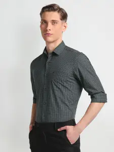 Arrow Slim Fit Micro Checked Pure Cotton Casual Shirt