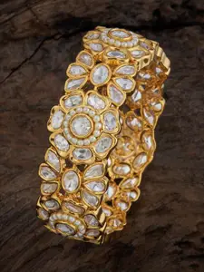 Kushal's Fashion Jewellery Gold-Plated Kundan Studded & Beaded Bangle
