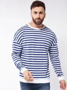 GRITSTONES Striped Drop-Shoulder Sleeves Loose Fitted T-shirt