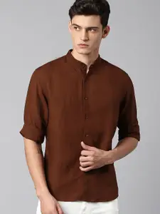 Dennis Lingo Mandarin Collar Cotton Casual Shirt
