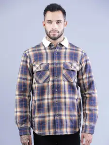 t-base Shepherd Checks Checked Cotton Casual Shirt