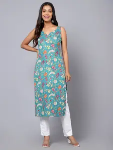 Bani Women Floral Printed Shoulder Straps Pure Cotton Kurta