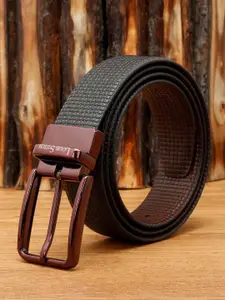 LOUIS STITCH Men Reversible Textured Leather Belt